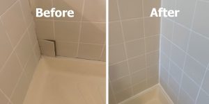 recaulking and regrouting bathroom tile